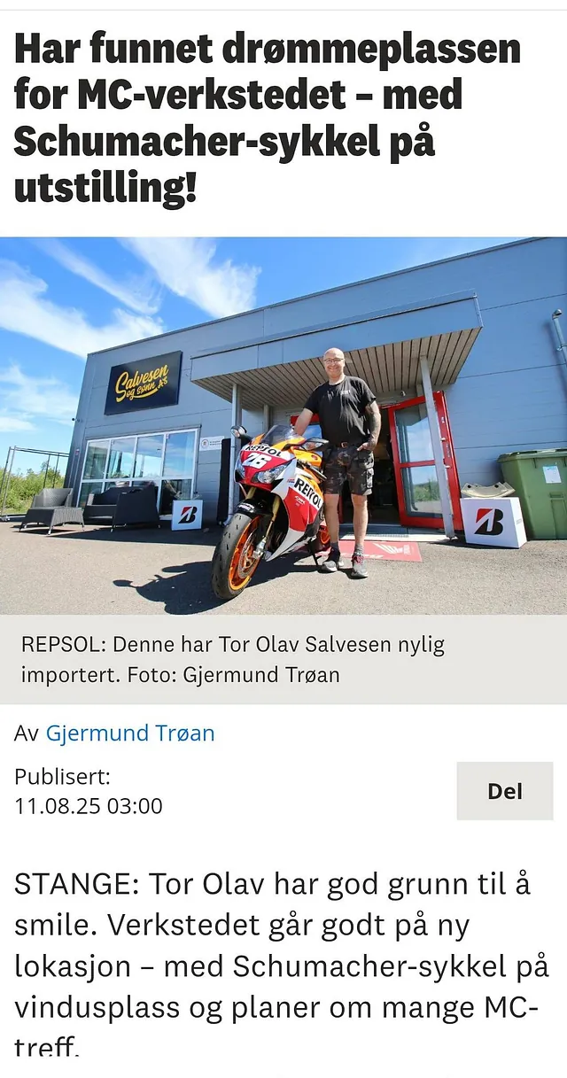 Utdrag fra Stange Avisa, artikler om Salvesen og Sønn