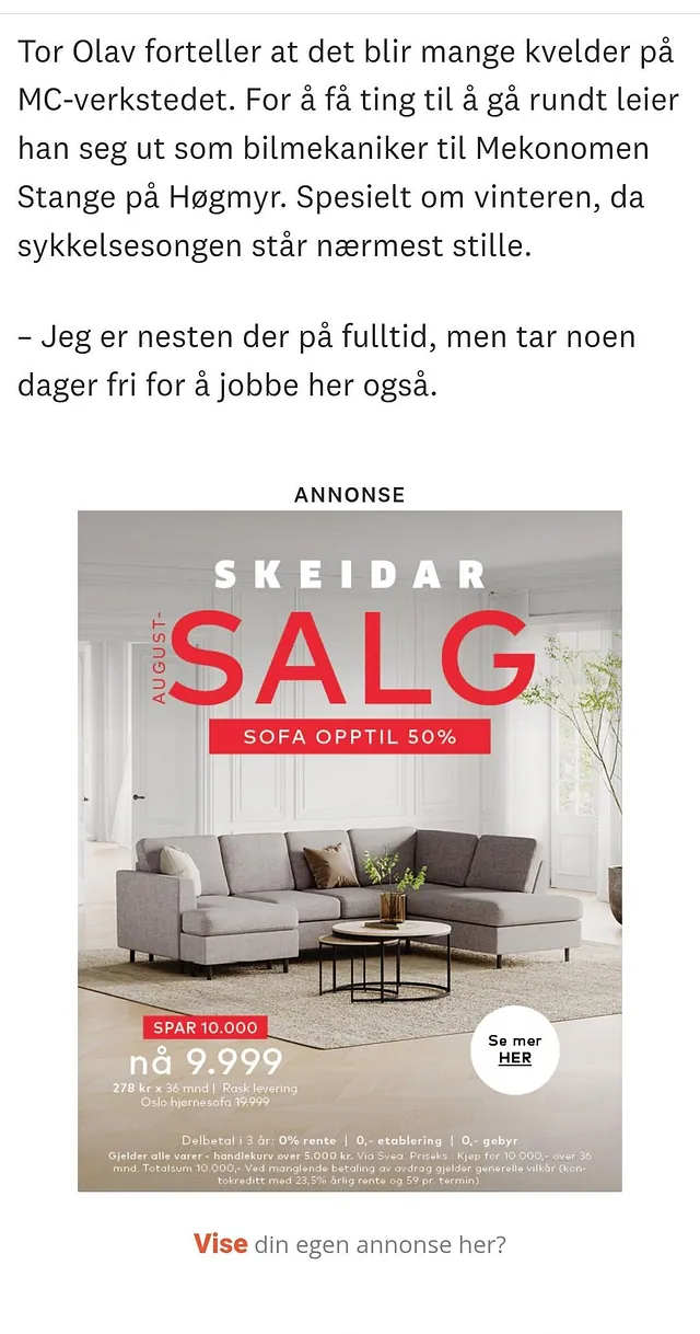Utdrag fra Stange Avisa, artikler om Salvesen og Sønn